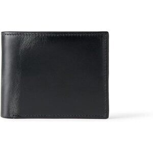 Men's Leather Classic Black Bifold Wallet 8 Card Slip Pockets Design Style